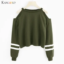 KANCOOLD, свитшоты, новинка, сексуальные, с открытыми плечами, пуловеры, топы, для женщин, в полоску, спортивная одежда, зимняя, с длинным рукавом, женская блузка, Sudaderas 09