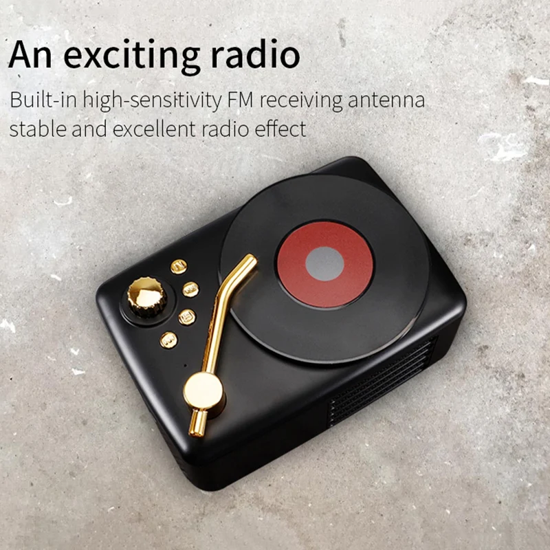 Акция-T12 портативный Bluetooth 5,0 динамик Ретро Мини Портативный беспроводной Bluetooth динамик радио Usb/Tf карта музыкальный плеер Hif