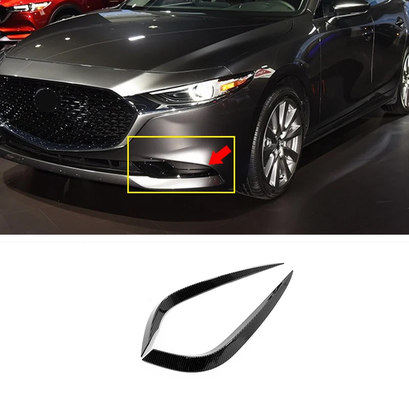 ABS углеродное волокно для Mazda 3 Axela, аксессуары для автомобиля, передняя противотуманная фара, украшение для бровей, накладка, наклейка для стайлинга автомобиля