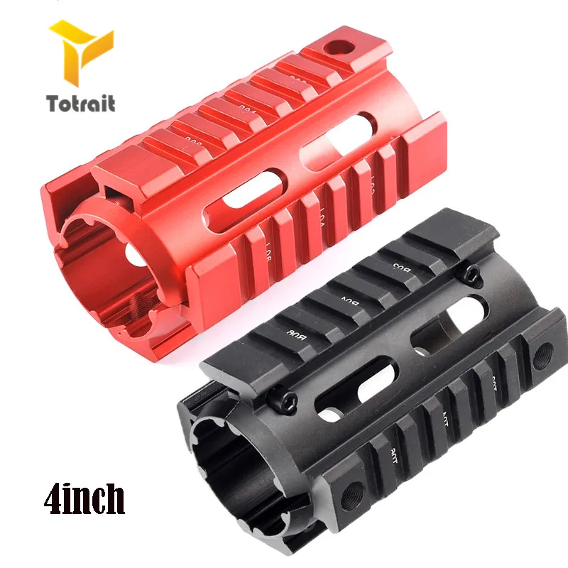 Totrait Tactical Aluminu 4 дюйма из двух частей поплавок падение в Quad Rail Handguard крепление для охоты Airsfot AR15 M4 M16 винтовка Красный