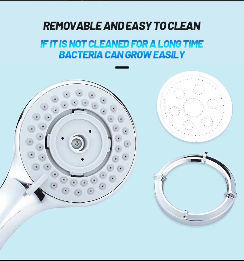 modos cabeça chuveiro alta pressão névoa massagem acessórios do banheiro abs