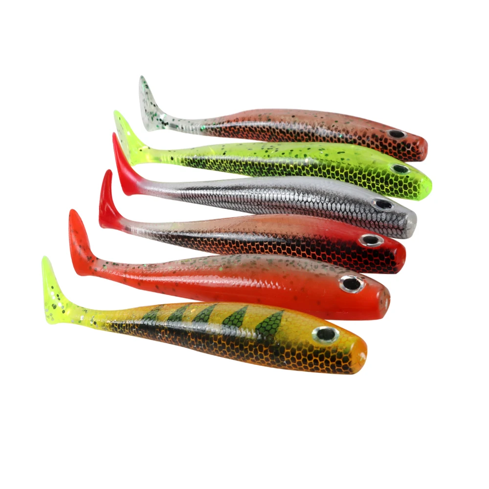 4pcs Soft Bait Fishing Lure 115mm Plastic Lure 11.4g Swimbait Rubber Fish  Lures for Bass Pike Shad