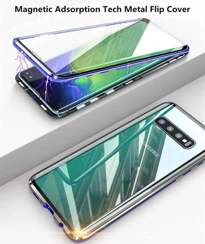 360 градусов Магнитная Адсорбция Стекло чехол для samsung Galaxy A50 A70 A40 A30 A20 A10 A10S A20S M30S A7 A8
