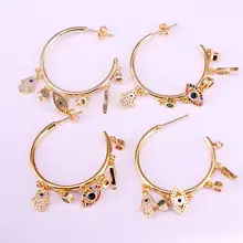 4 пары, последние модные круглые серьги высшего качества ювелирные изделия шпильки с CZ глаз крыло руки прелестные серьги для женщин девочек