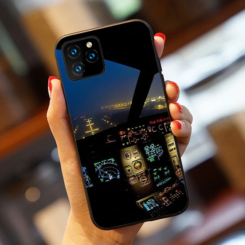 Мягкий ТПУ чехол для телефона Boeing 737 Cockpit sunrise для iPhone 7 7Plus 6S 8 Plus 11 11PRO 5S SE XS MAX XR черный чехол