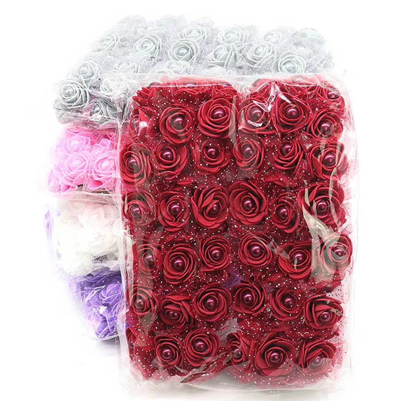 10/20pcs 6cm PE Foam Rose Flowers Artificial Flowers For Home Wedding Deco Bride Bouquet Scrapbooking DIY Birthday Gift Supplies