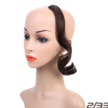 

WTB Fashion Long Clip In on Front Hair Bang Side Fringe Hair Extension Real Natural Synthetic Bangs Hair Pieces Fake Hair Red