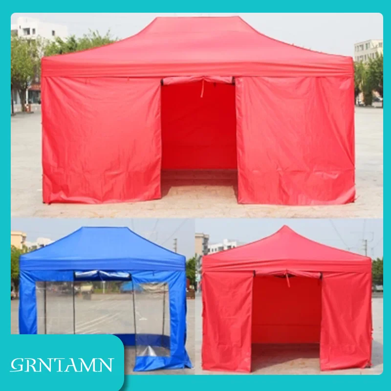 

Steel Commercial Folding Tent Canopy Advertising Retractable Sunshade Canopy Four Corners Folded Transparet Tent with Zipper