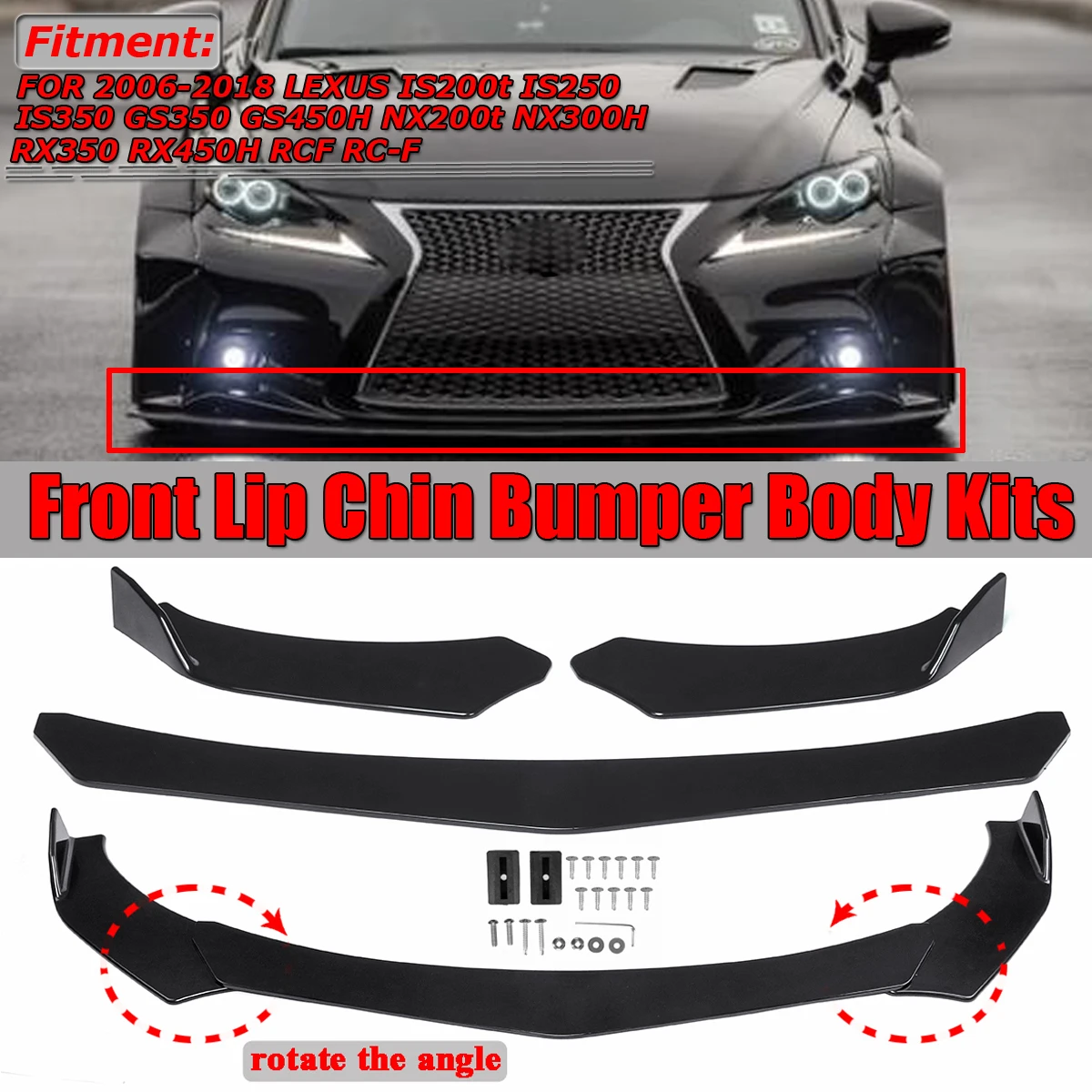 Comprar 3 uds Universal parachoques delantero del coche Spoiler difusor del cuerpo del labio Protector para Mazda para Subaru WRX para Skoda para Lexus para VW