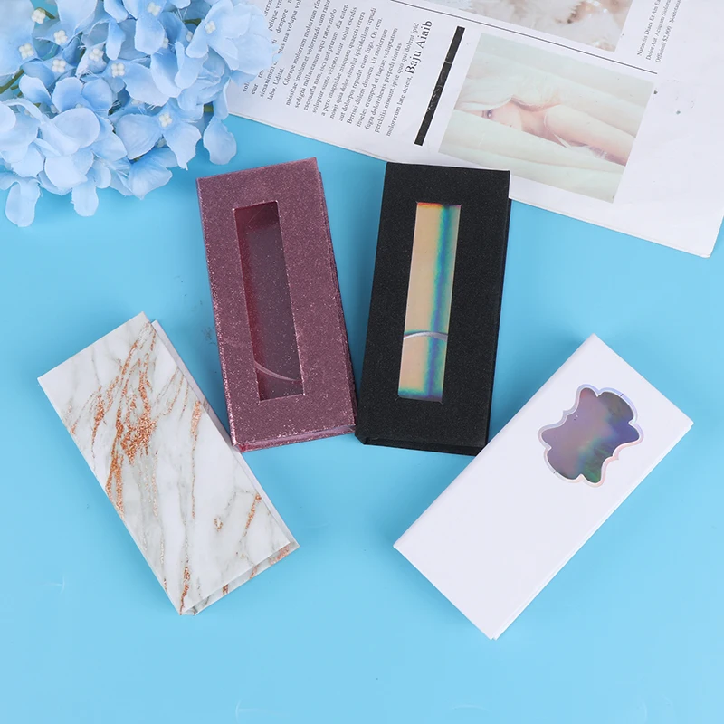 

1X Flase Eyelash Packaging Box Lash Boxes Extension Strip Pink/Black/White/Marble