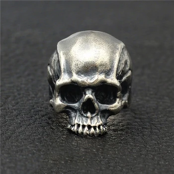 

925 Sterling Silver High Detail Skull Ring Mens Biker Punk Ring Jewelry A3430