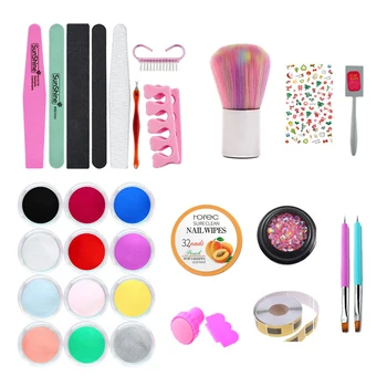

CLEARANCE SALE! Full Manicure Set Nail Glitter Gel Polish Acrylic Nail Kit Base &Top Coat Gel Varnish Manicure Tools Set