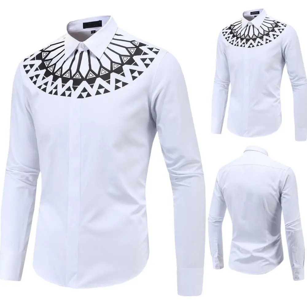 5XL мужские рубашки с принтом, Осенние, умные, повседневные, мужские, модные рубашки, без глажки, тонкая, с длинным рукавом, официальная одежда Hombre MOOWNUC