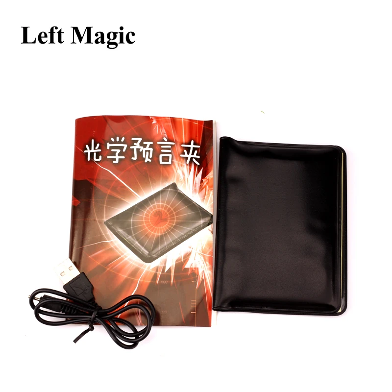 

1 Set Light Prediction Holder(Charged Version)- Magic Tricks Optical Prediction Wallet Magic Props Close Up Magic G8080