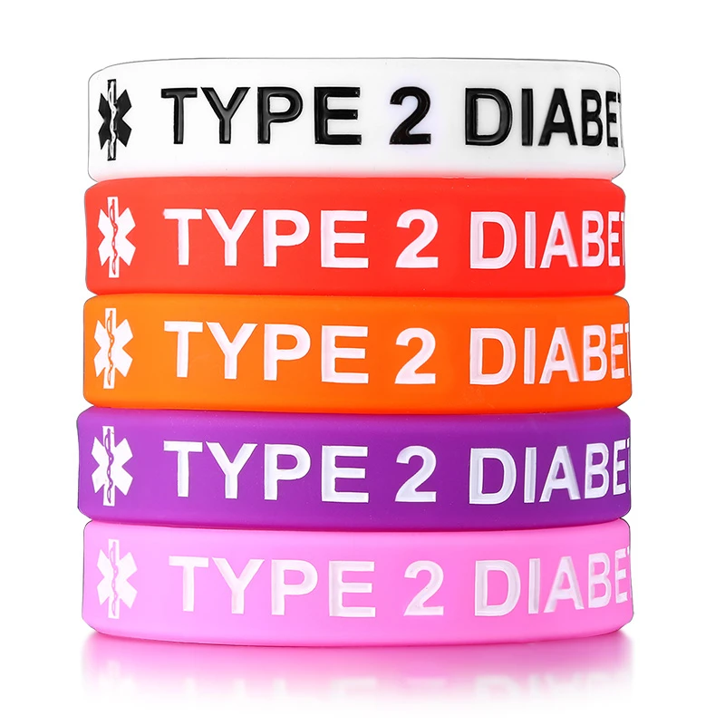Медицинский Силиконовый браслет с предупреждением о диабете 2 типа для детей |