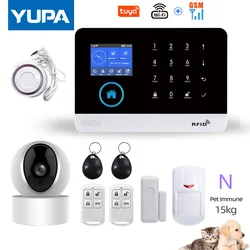 WIFI GSM Home Security Alarm System With Wireless Pet-Proof PIR Motion Sensor Detector Burglar Anti Theft For TUYA Smartlife APP