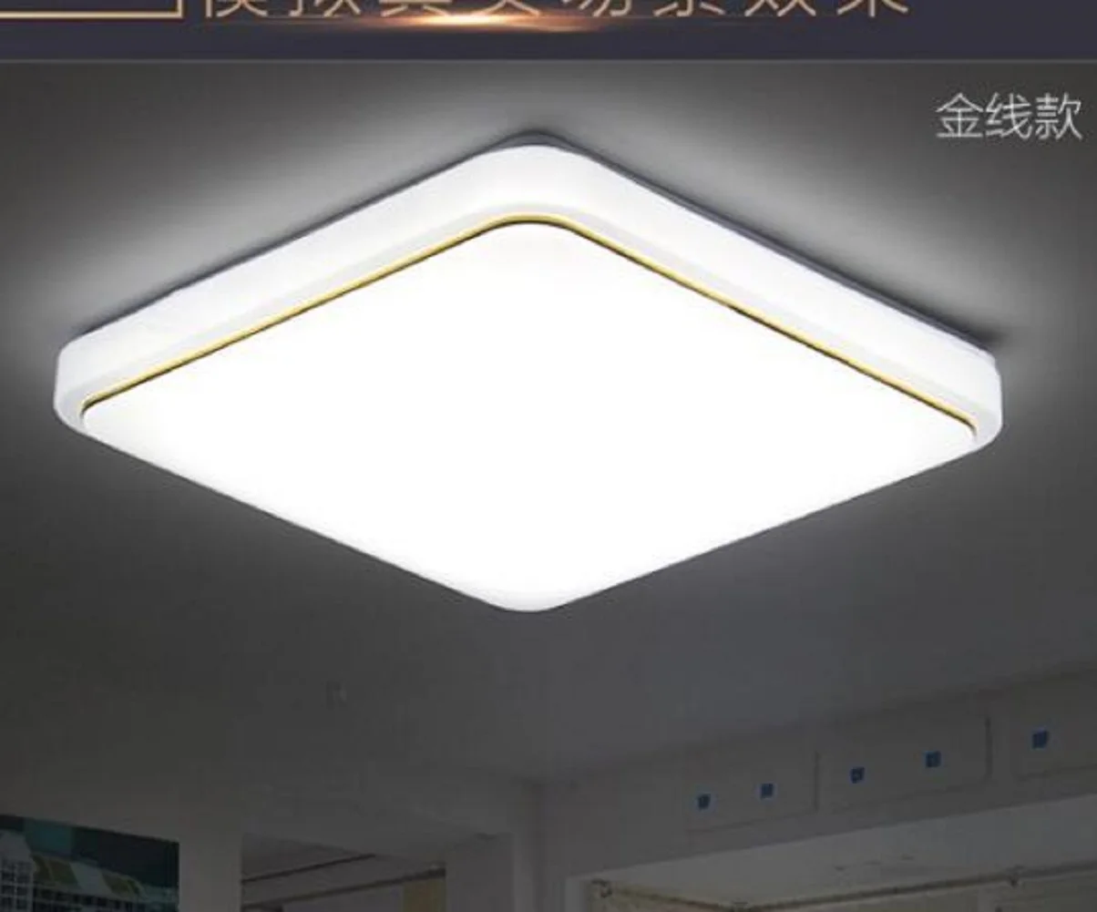 Festive or Party Supplies Square LED Ceiling Down Light Panel Wall Kitchen Bathroom Lamp Cool White Bright - Цвет: Gold 50 50cm