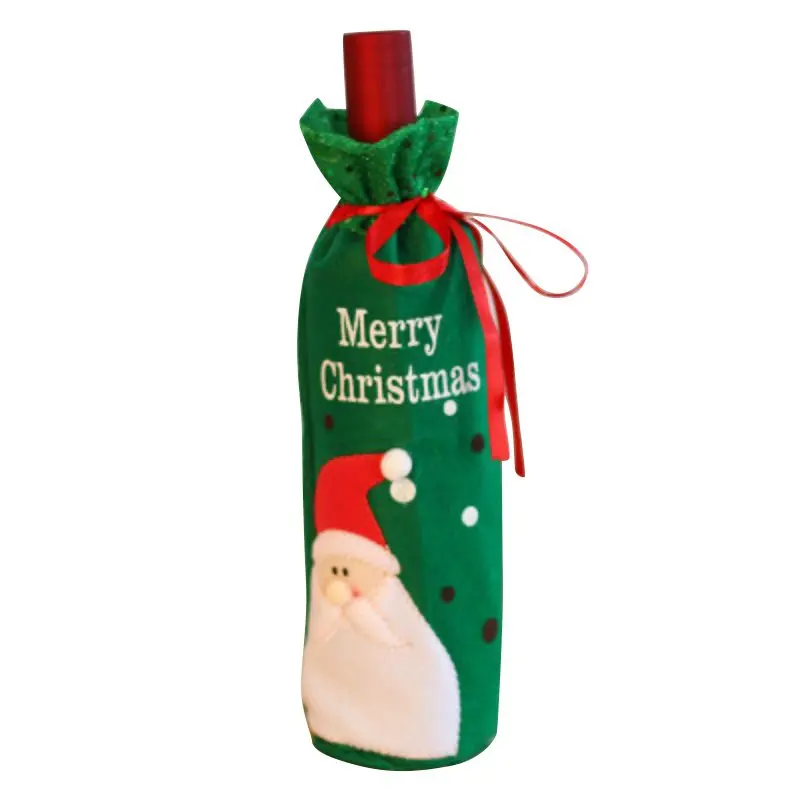 Рождественские бутылки вина Декор крышка для бутылки с красным вином сумки украшения дома вечерние Санта Клаус Рождество
