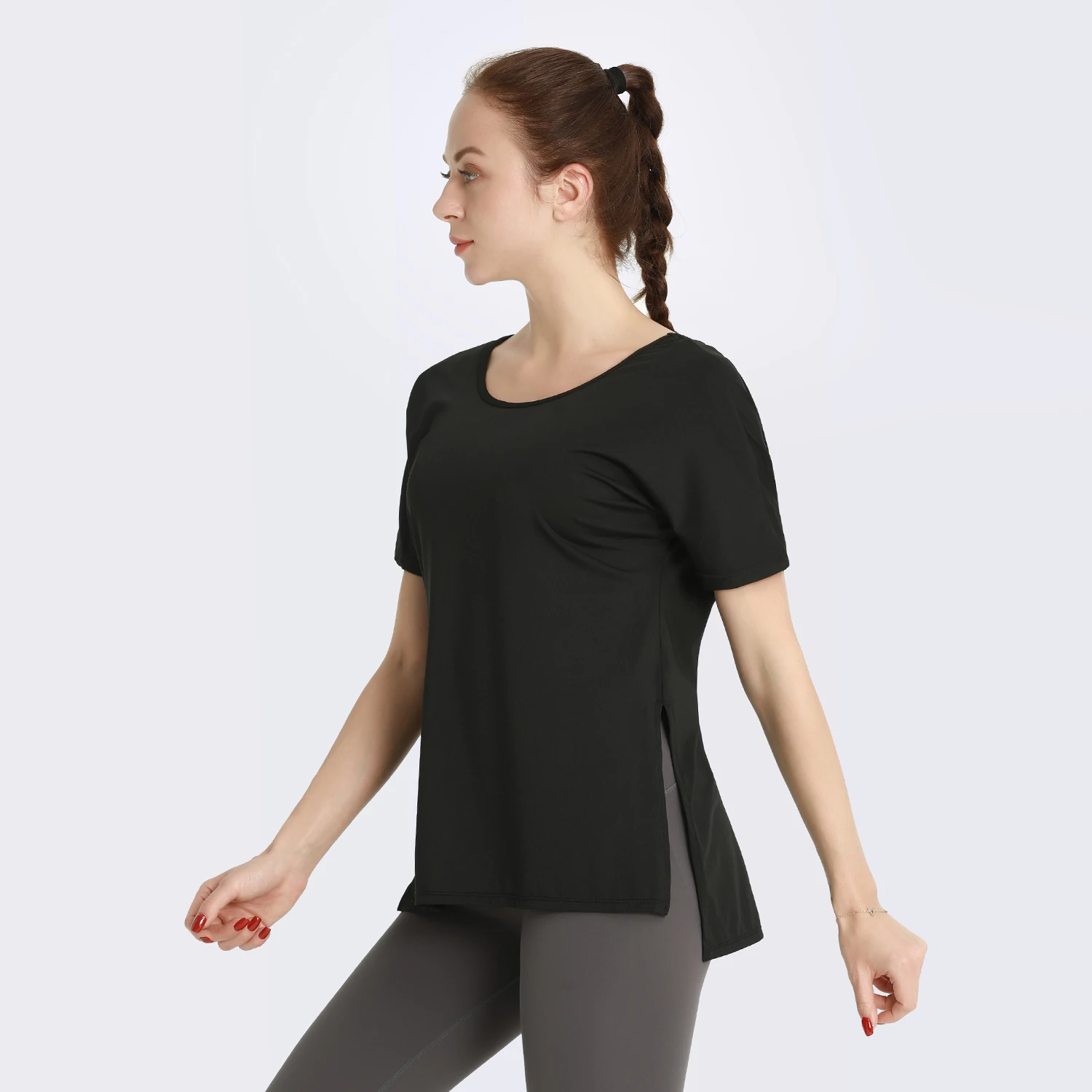 F.DYRAA Women Hollow Back Yoga Shirts Short Sleeve Top Sports T-Shirts Quick Dry Breathable Gym Shirts Female Fitness Sportswear