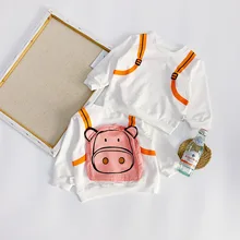 Унисекс, детский, для маленьких мальчиков Толстовки с капюшоном для девочек из хлопка с рисунком героев из мультфильмов, спортивный костюм на весну-осень детская одежда топы для малыша кофты