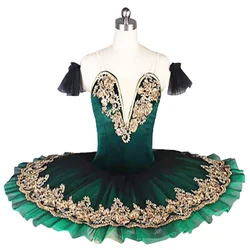 Children's green professional ballet tutu skirt Tutu Dress stage dress lake swan women stage show Costume