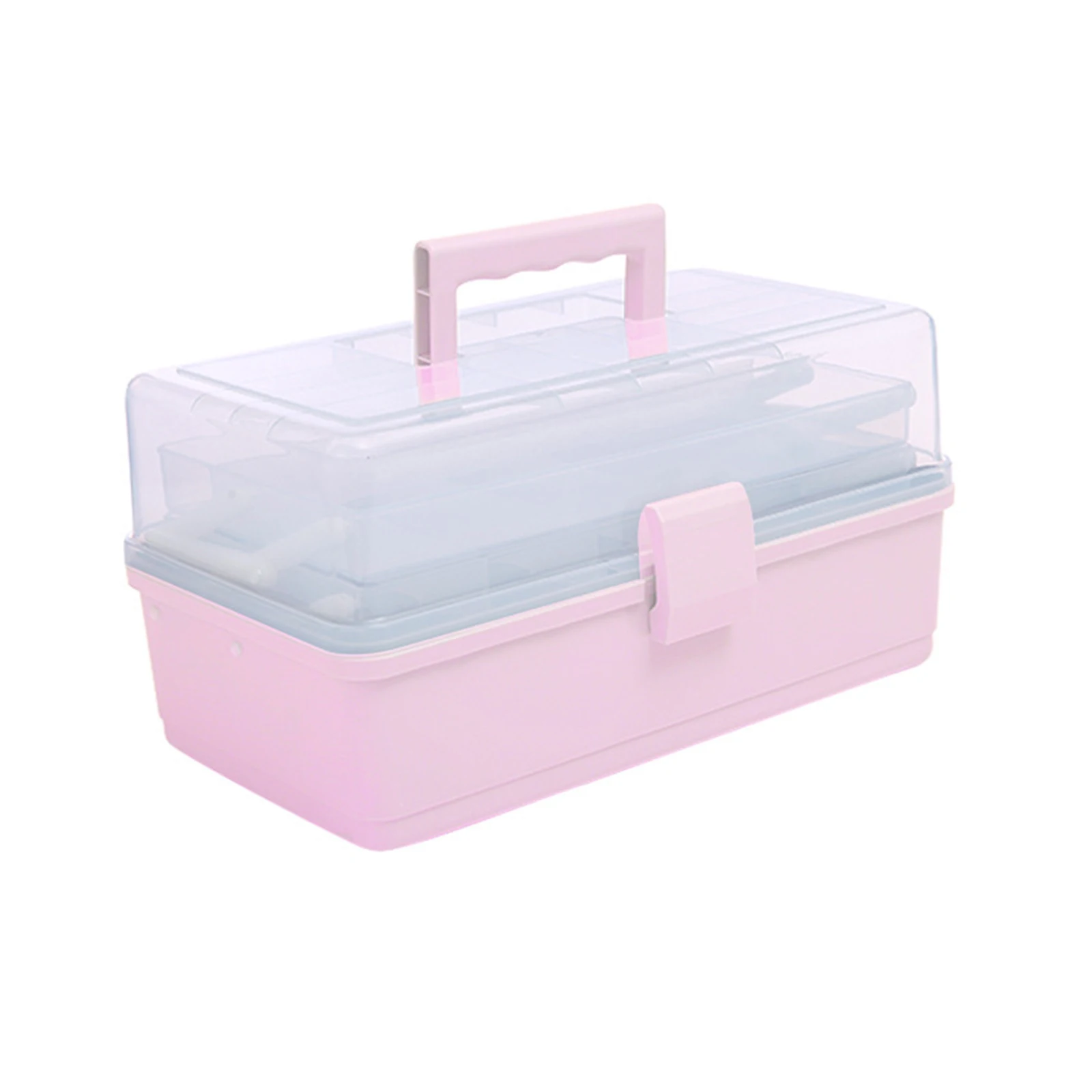 Three-Layer Clear Plastic Storage Box Medicine Organizer Multipurpose Container With Portable Handle Case Home | Дом и сад