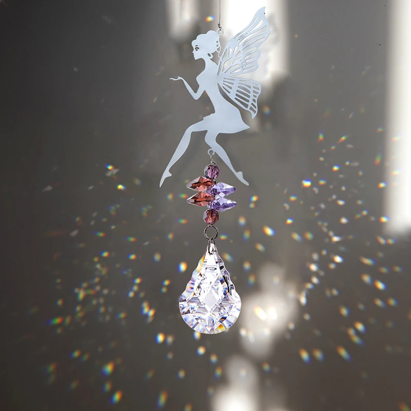 H&D 4 Styles Crystal Suncatcher Window Hanging Ornament Rainbow Maker Pendant for Christmas Day Wedding Cars Window Decor