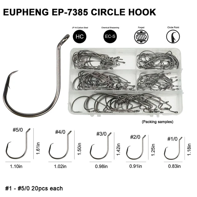 PROBEROS 20PCS Octopus Sport Circle Hooks 1/0-2/0-3/0-4/0-5/0# Single  Fishing Hooks Offset Barbed Fishhook Fishing Accessories - AliExpress