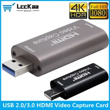 Usb 3.0 2.0 placa de captura vídeo 4k hdmi caixa de grabber vídeo para ps4 jogo dvd filmadora câmera registro placa de vídeo streaming ao vivo