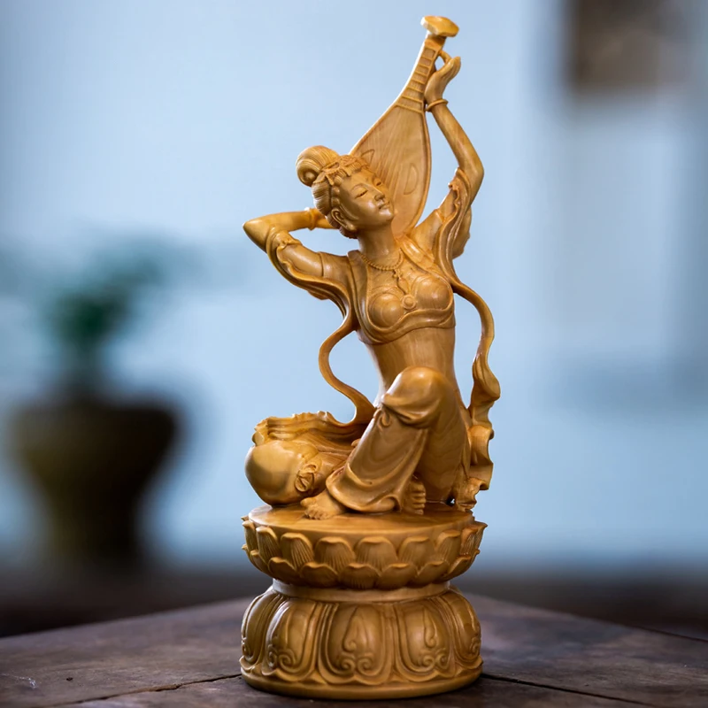 17 см Красивые фигурки статуя из массива дерева Dunhuang летающая скульптура бокса