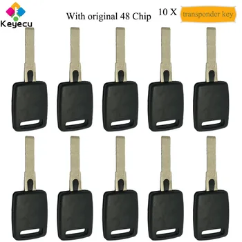 

KEYECU 10PCS Iginition Transponder Car Key With ID48 Chip & HU66 Blade - FOB for Audi A4 A6 TT Quattro RS6 S6 A8 S8 TT 1998-2006