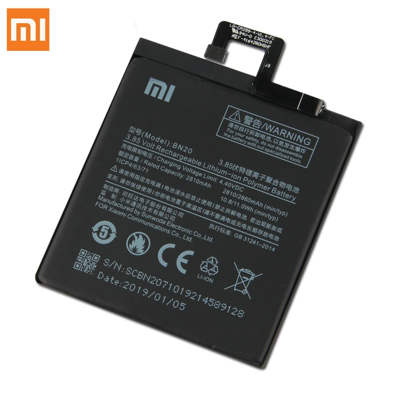 Xiao mi сменный аккумулятор BN20 для Xiaomi mi 5C M5C аутентичный аккумулятор для телефона 2860 мАч