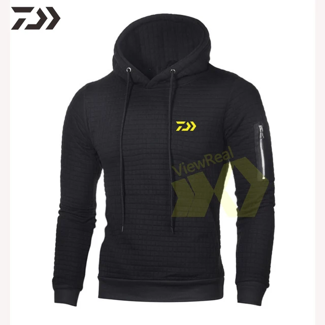 US $19.53 New Daiwa Fishing Sweatshirt Men Solid Spring Autumn Fishing Hoodies Breathable Fishing Shrit Pocke