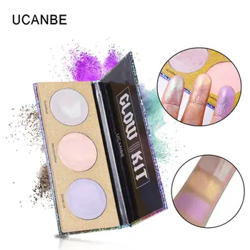 

UCANBE Chameleon Crystal Sugar Eyeshadow Makeup Palette Highlighter Bronzer Glow Shimmer 3 Color Eye Shadow Women Cosmetic