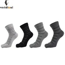 VERIDICAL/5 пар/лот, носки с пальцами, хлопковые носки с пятью пальцами, полосатые короткие однотонные деловые носки, мужские носки, хорошее качество