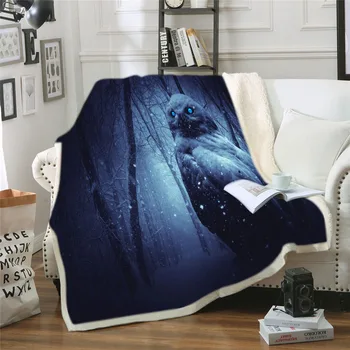 

Custom DIY Owl Animal Blanket Sherpa Fleece Wearable Plush Throw Blanket on Bed Sofa Thick Warm Dropship