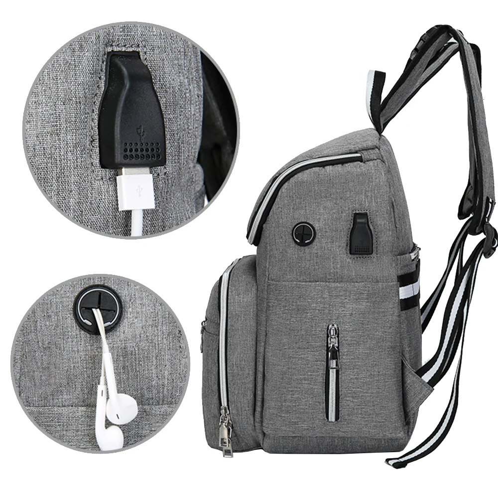 Сумка для подгузников USB интерфейс подгузник мешок для ухода за ребенком мешок для прогулочной детской коляски водонепроницаемый мама Материнство рюкзак для путешествий плюс Сумочка для упаковывания бутылки