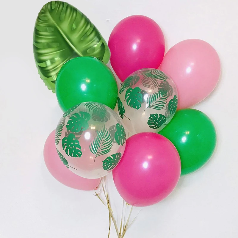 Flamingo Party Tableware Hawaii ALOHA Bunting Banner Balloon Garlands Summer Tropical Hawaiian Party Birthday Wedding Decoration 