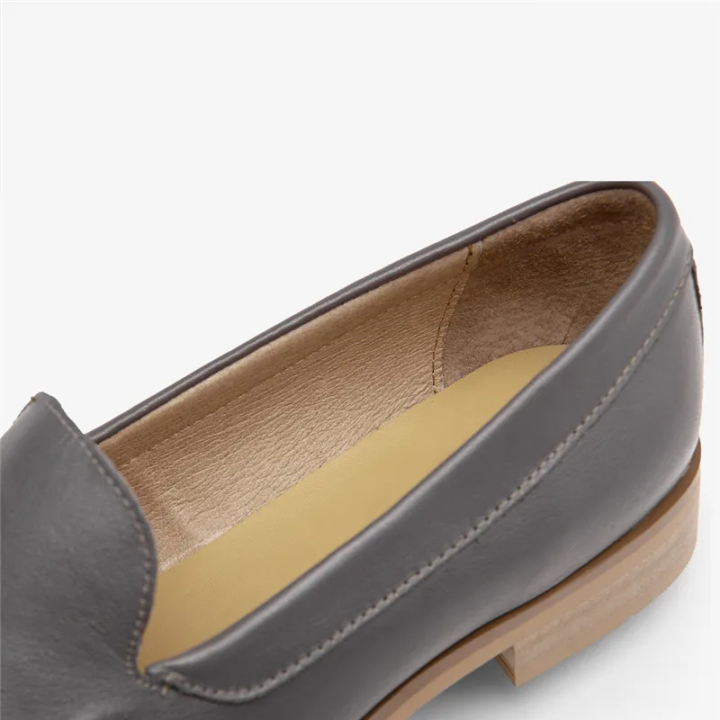 Spring Summer Genuine Leather Women's Loafers New Fashion Pointed Toe Women's Flats Oxfords Singles First Layer Leather Brogues (7)