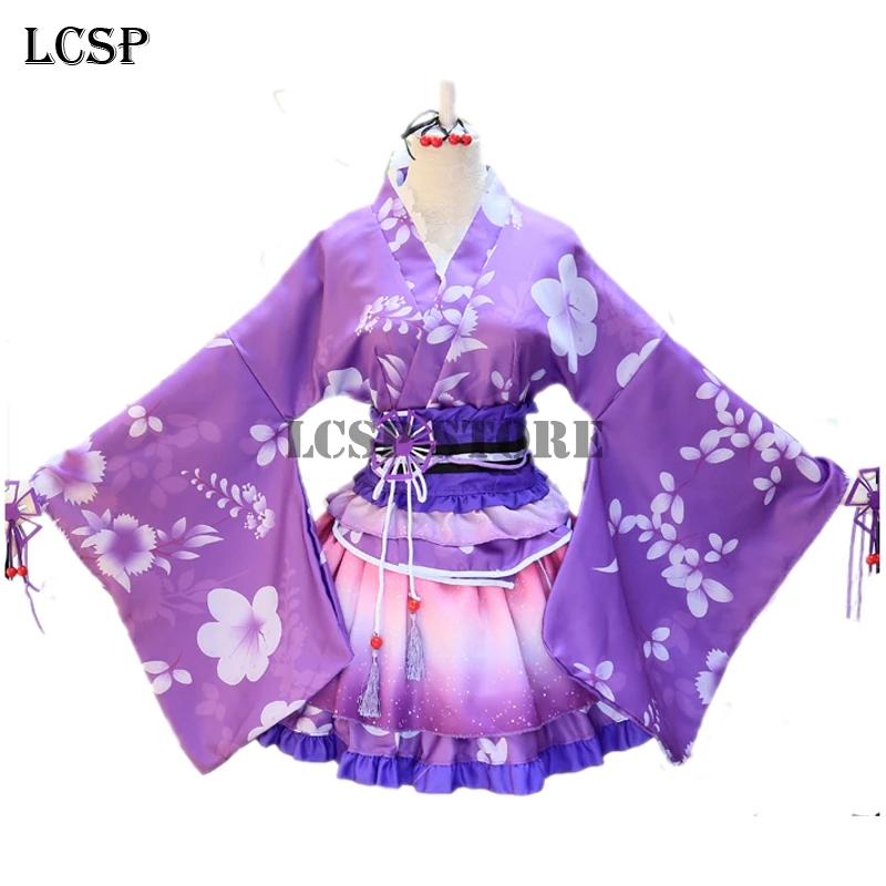 LCSP LoveLive! Kotori minami Yukata японский костюм для косплея Аниме Любовь live кимоно Униформа полный комплект одежды