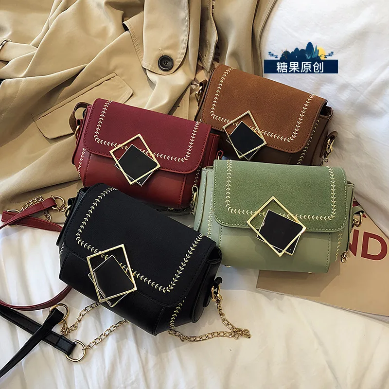 

Small Bag Women 2020 Popular Tide Matting Joker Chain Single Shoulder Messenger Small Square Bags