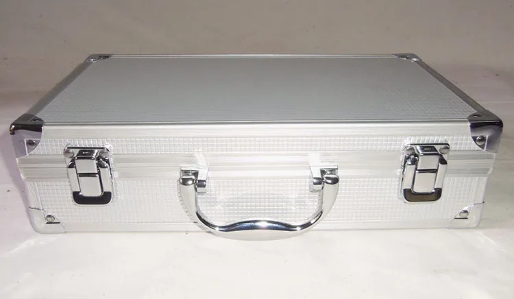 Портативный алюминиевый ящик для инструментов ящик для хранения Портативный ударопрочный профиль чехол с подкладкой губка - Цвет: Silver