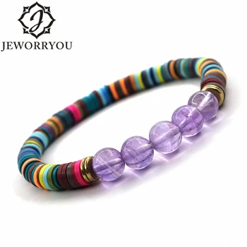 

bohemia gypsy gold initial Citrine Amethyst Crystil charm coloful rainbow silicone plastic beaded bracelets for women man 2020