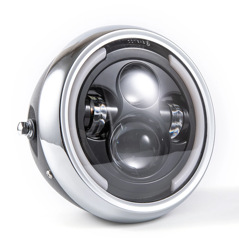 7.5 "Round Motorcycle Led Headlight High Low Beam Angel Eye Drl Faro Per Harley Sportster Cafe Racer Bobber Honda Cb400