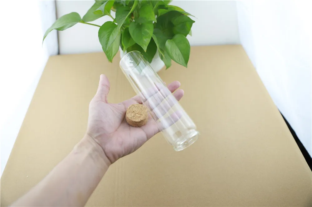 12pcs 47mm 240ml Cork Stopper Glass Bottles Spicy Storage Jar Bottle Food Containers Glass spice candy Jars Vials (7)