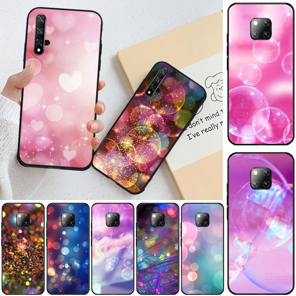 

OFFeier Romantic dream bubble Black Soft Shell Phone Case Capa For Honor 20 20lite view20 7C 8C 7A 8A 10i 20i PLAY 9X Pro
