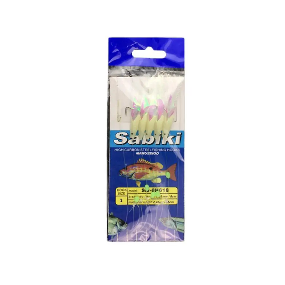 

Luminous Japan Saltwater Fish Skin Sabiki 9-24# Sea Boat Fishing Sabiki Rigs Fishing Lure Hook