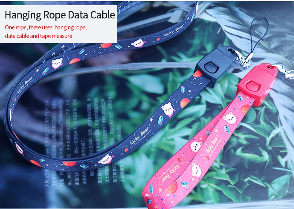 Многофункциональный шнурок для сотового телефона mirco usb кабель для передачи данных android type c для iphone ожерелье молния шнур Кабель apple