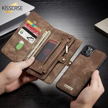 

KISSCASE Retro Phone Cases For iPhone 11 Pro XR 7 XS Max Case Leather Wallet Pouch For iPhone 8 7 6S 6 Plus XS Card Slots Cover