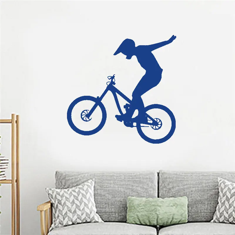 

Vinyl Wall Decal Mountain Bike Extreme Sports Biking BMX Bicycle Motocross Wall Sticker Modern Garage Home Bedroom Decor DW12891